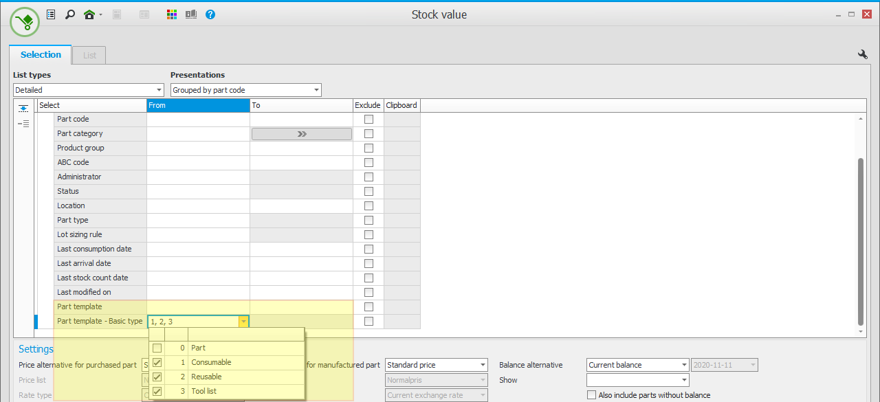 Stock management and stock valuation