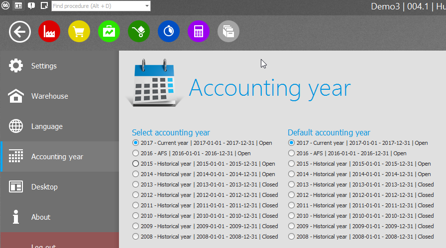 Change year